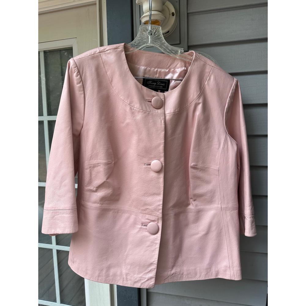 Terry Lewis Classic Luxuries Pink Leather Jacket Womens 1X 3/4 Sleeve RN77025β